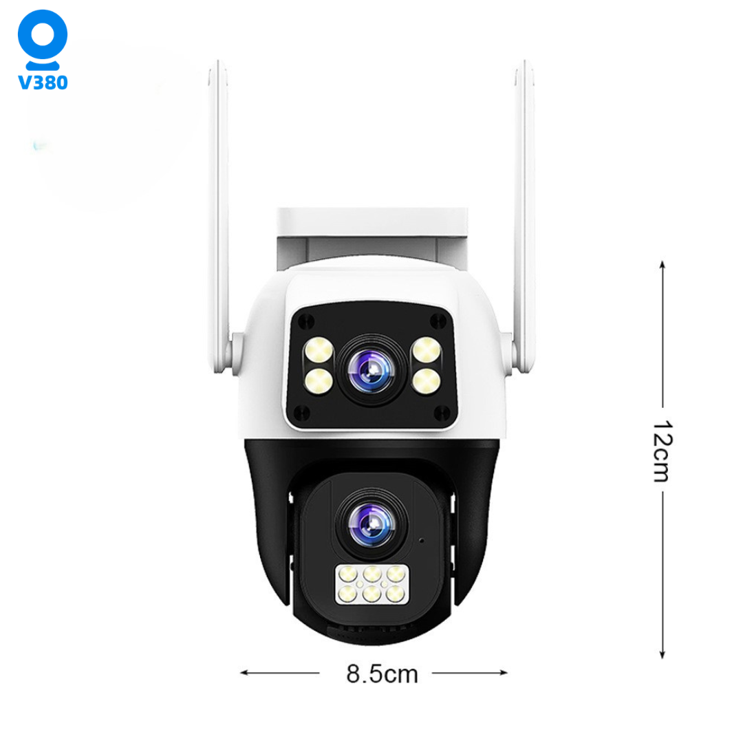 V380 5MP Dual Lens WiFi Outdoor Camera – Dual Display Weatherproof
